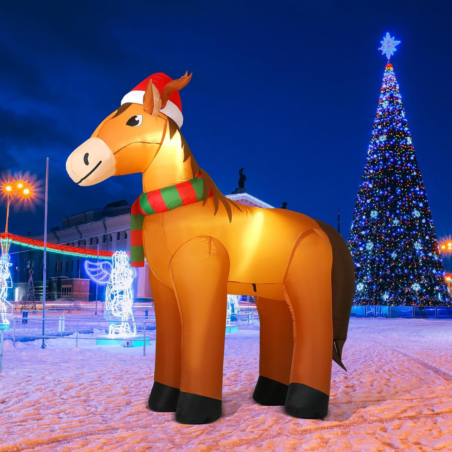 6ft Christmas Inflatables Horse for Festive Indoor Outdoor Decor