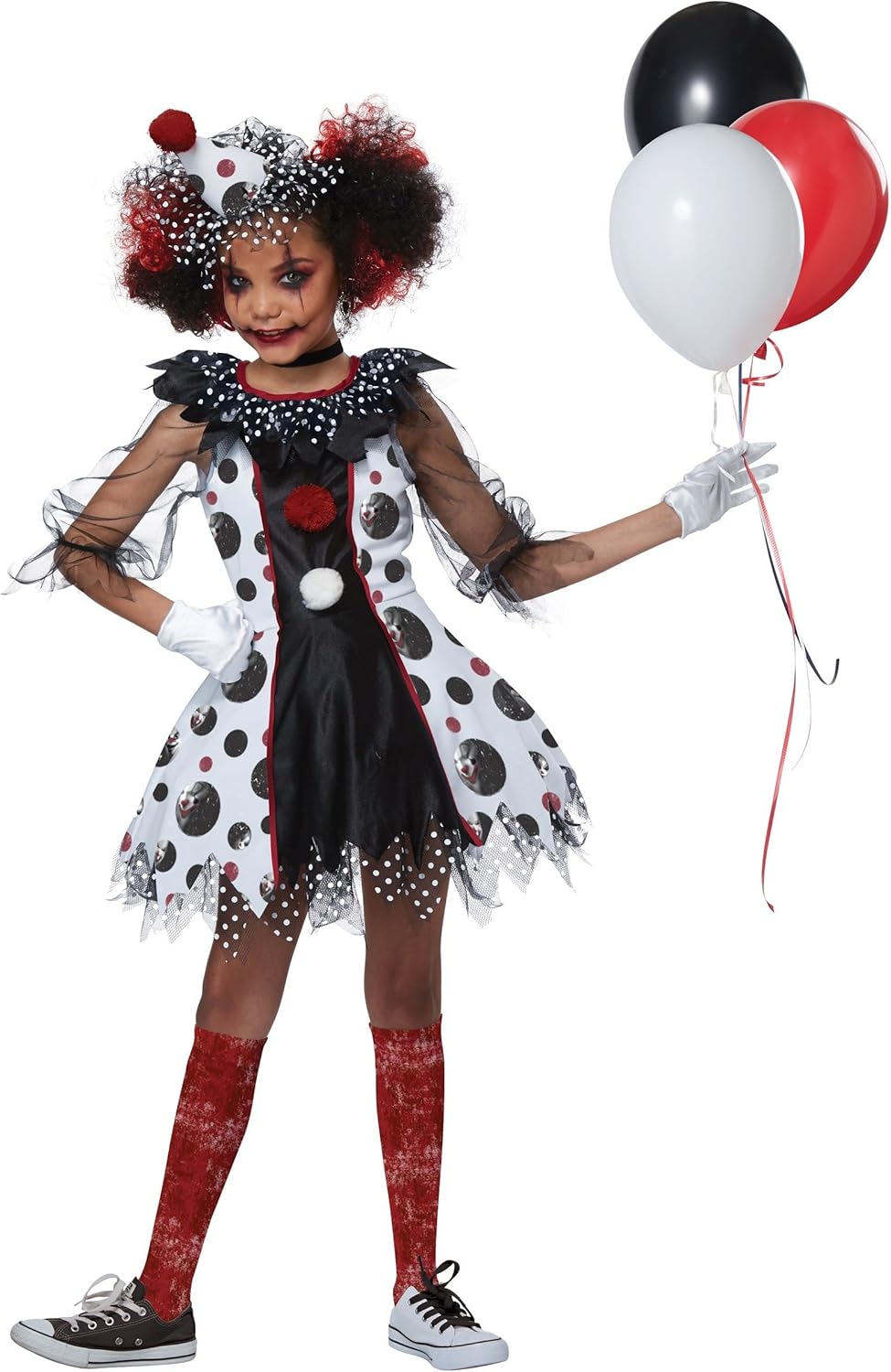 Creepy Clown Girls Costume for Spooky Halloween Fun