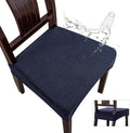 Genina Waterproof Dining Chair Covers Set of 6 in Navy Blue