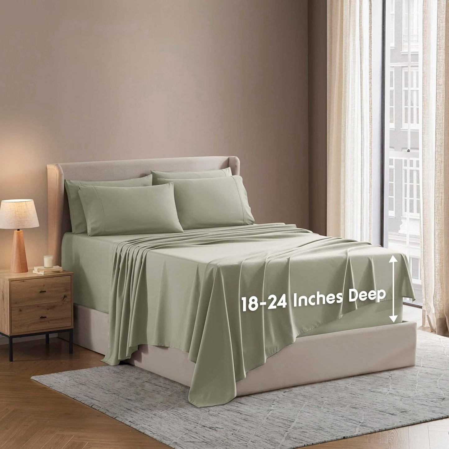 Nestl Extra Deep Cal King Sheet Set - Luxury Soft Cooling Sheets