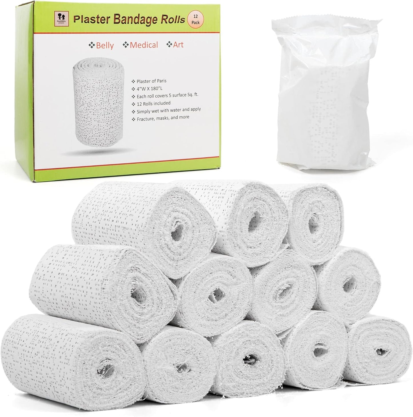 12pc Plaster of Paris Rolls for Crafting and Sculpting Projects
