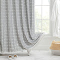 Boho Farmhouse Shower Curtain 72 x 78 in - Thick Linen Look