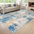Modern Abstract 9x12 Area Rug for Living Room - Washable, Low Pile