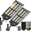 8000W Solar Street Lights Outdoor - Wide Angle Dusk to Dawn 2-Pack