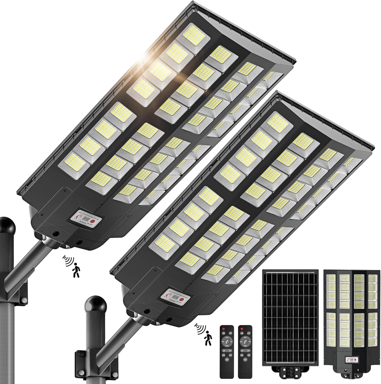 8000W Solar Street Lights Outdoor - Bright Wide Angle Illumination