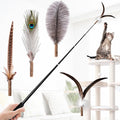 JXFUKAL 68in Cat Wand Toy with 4 Natural Feather Refills - Interactive
