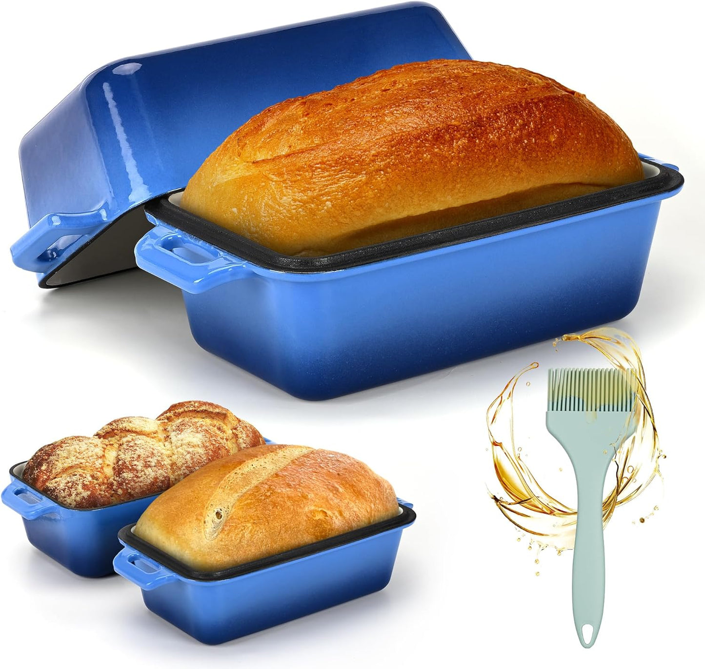 Cast Iron Loaf Pan with Lid for Perfect Homemade Bread Baking