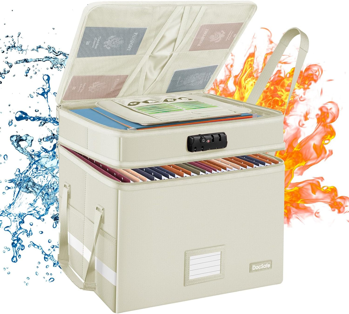 Fireproof Document Box with Lock for Safe File Storage