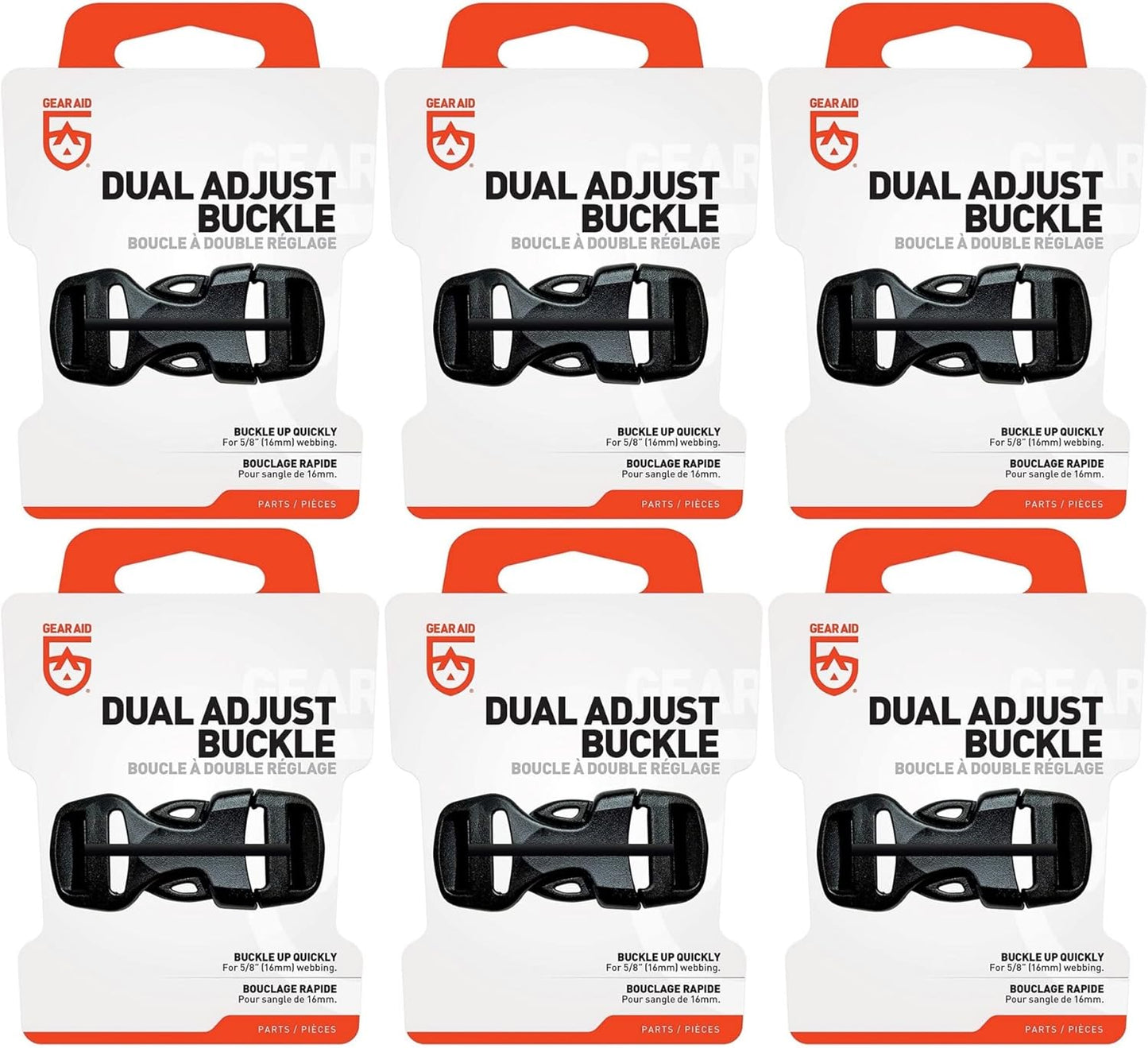 GEAR AID Dual Adjust Buckle Kit 6 Pack - Easy Replacement