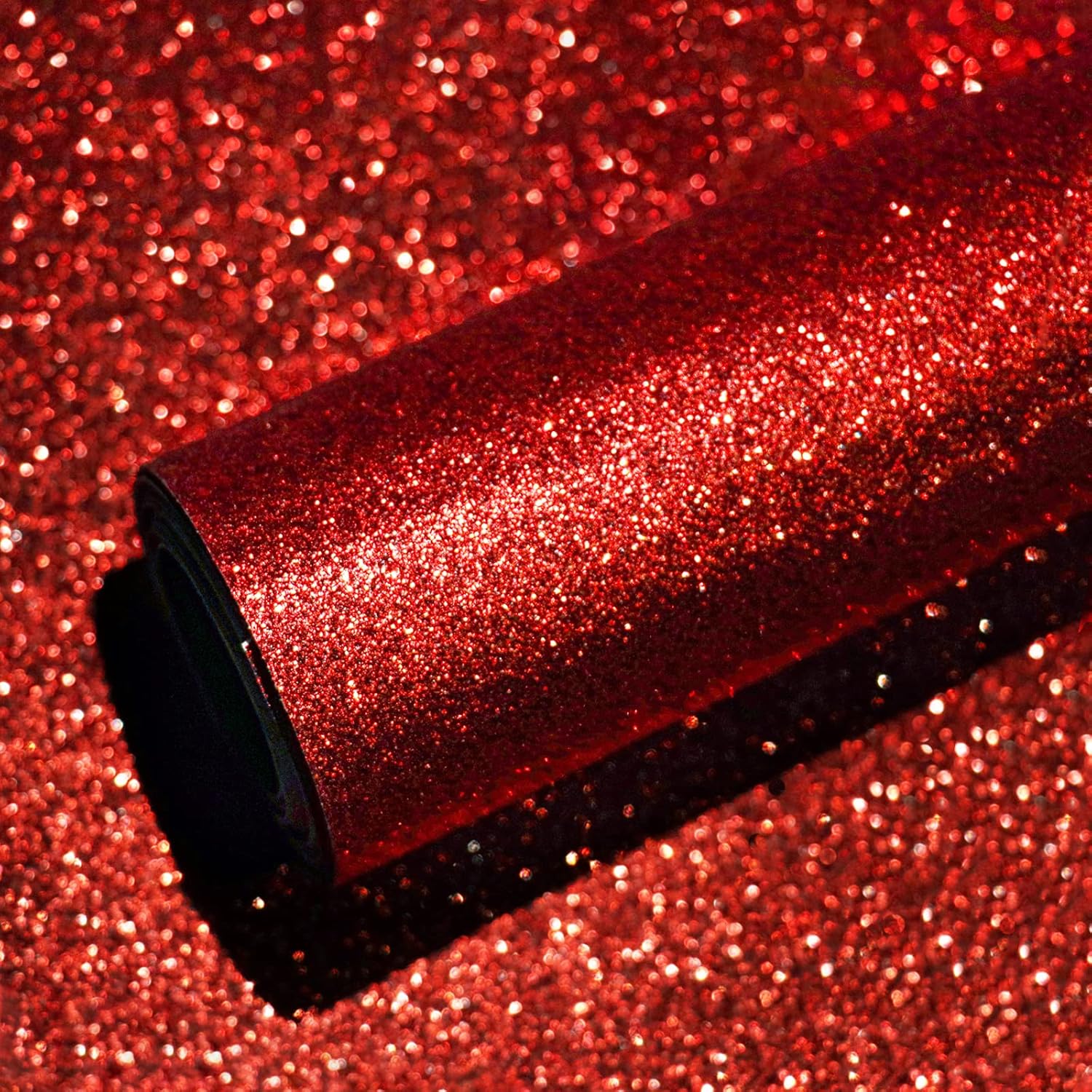 VEELIKE Red Glitter Wallpaper Peel and Stick for Home Decor