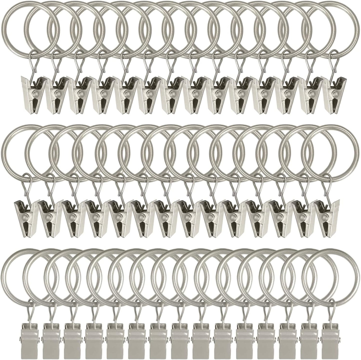 Matte Silver Curtain Rings - Hassle-Free Drapery Hanging