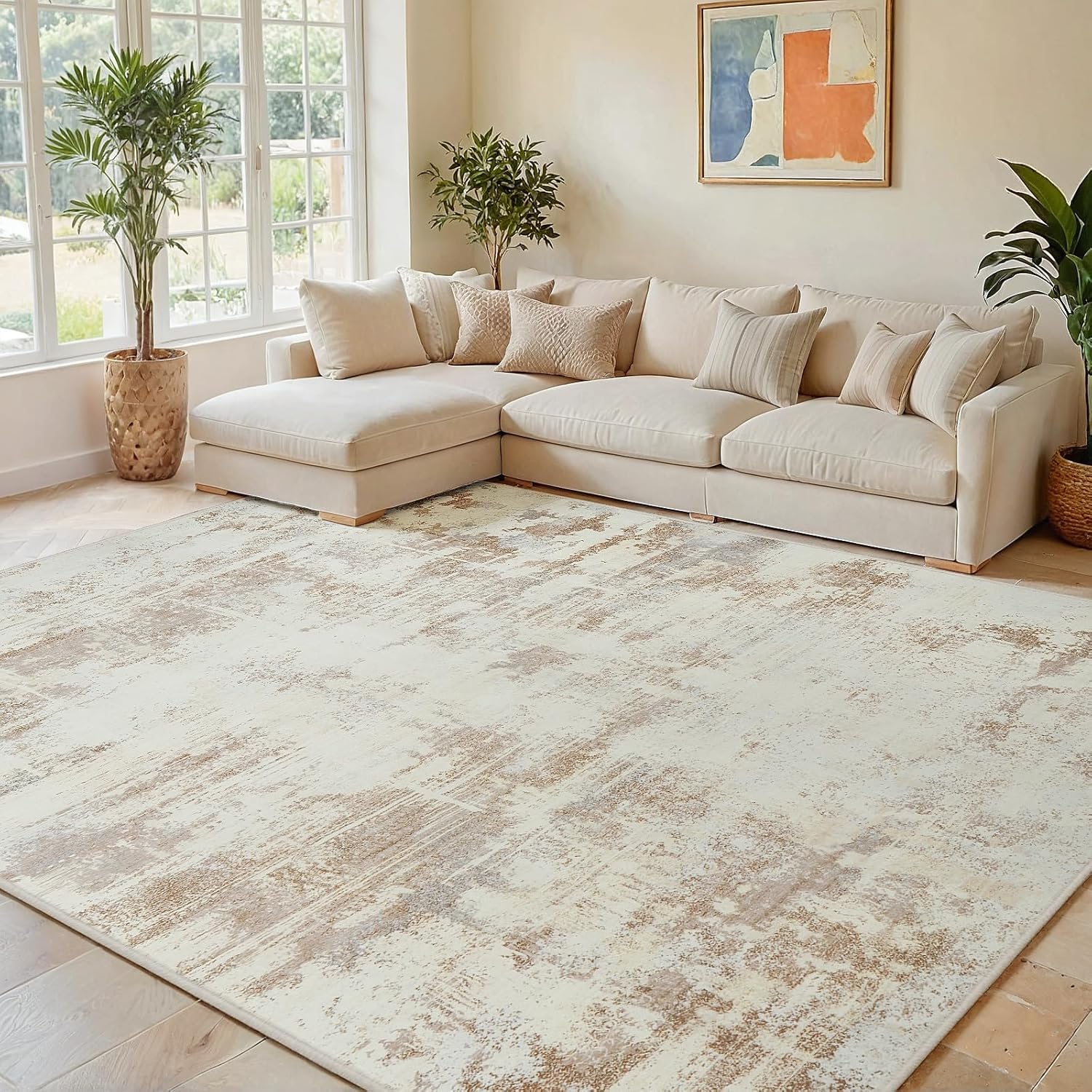 Soft Fluffy 5x7 Area Rug for Living Room and Bedroom Decor