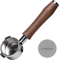 54mm Bottomless Portafilter | Enhance Espresso Crema | Stainless Steel & Walnut | Coosigar