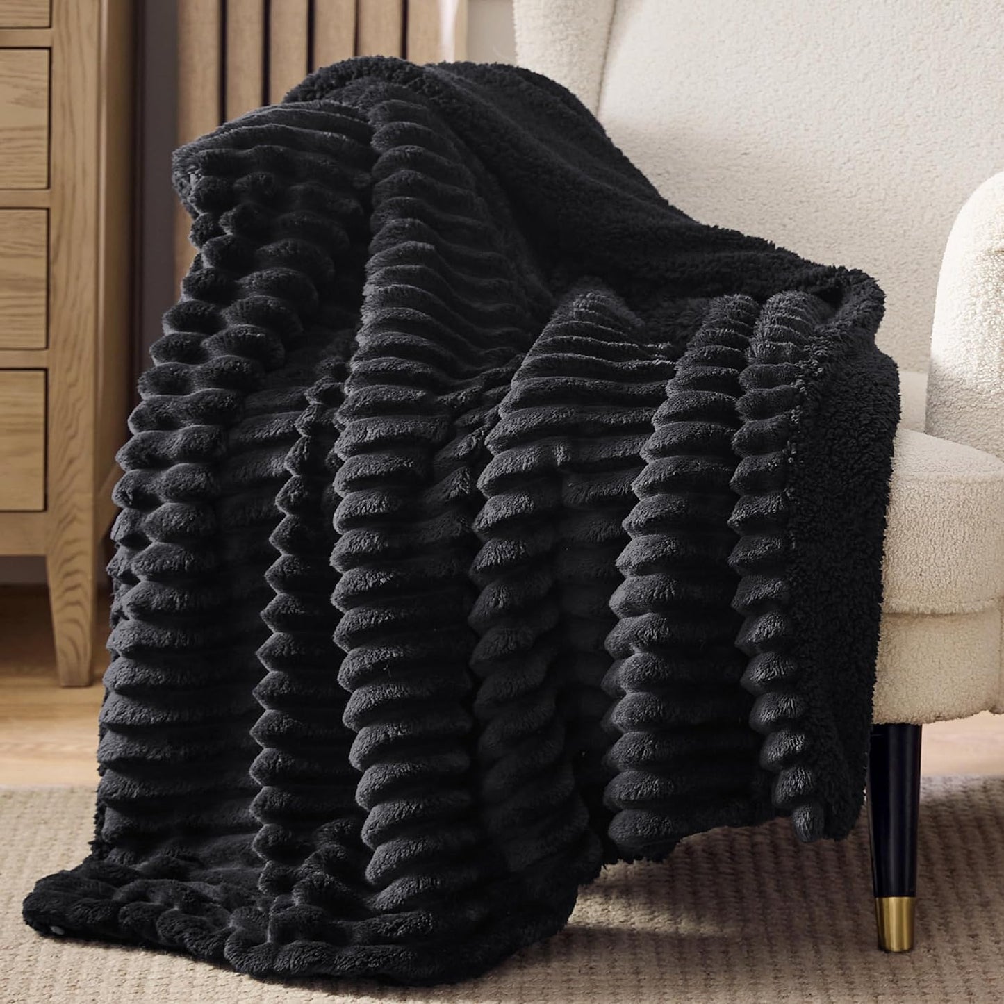 Bedsure Sherpa Blanket Twin Size - Super Soft Cozy Fleece