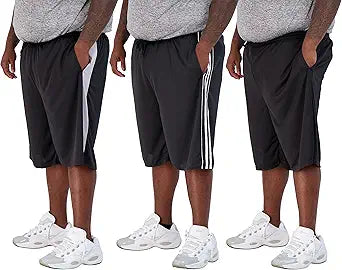 Real Essentials Men's Big & Tall 3-Pack Dry Fit Athletic Shorts