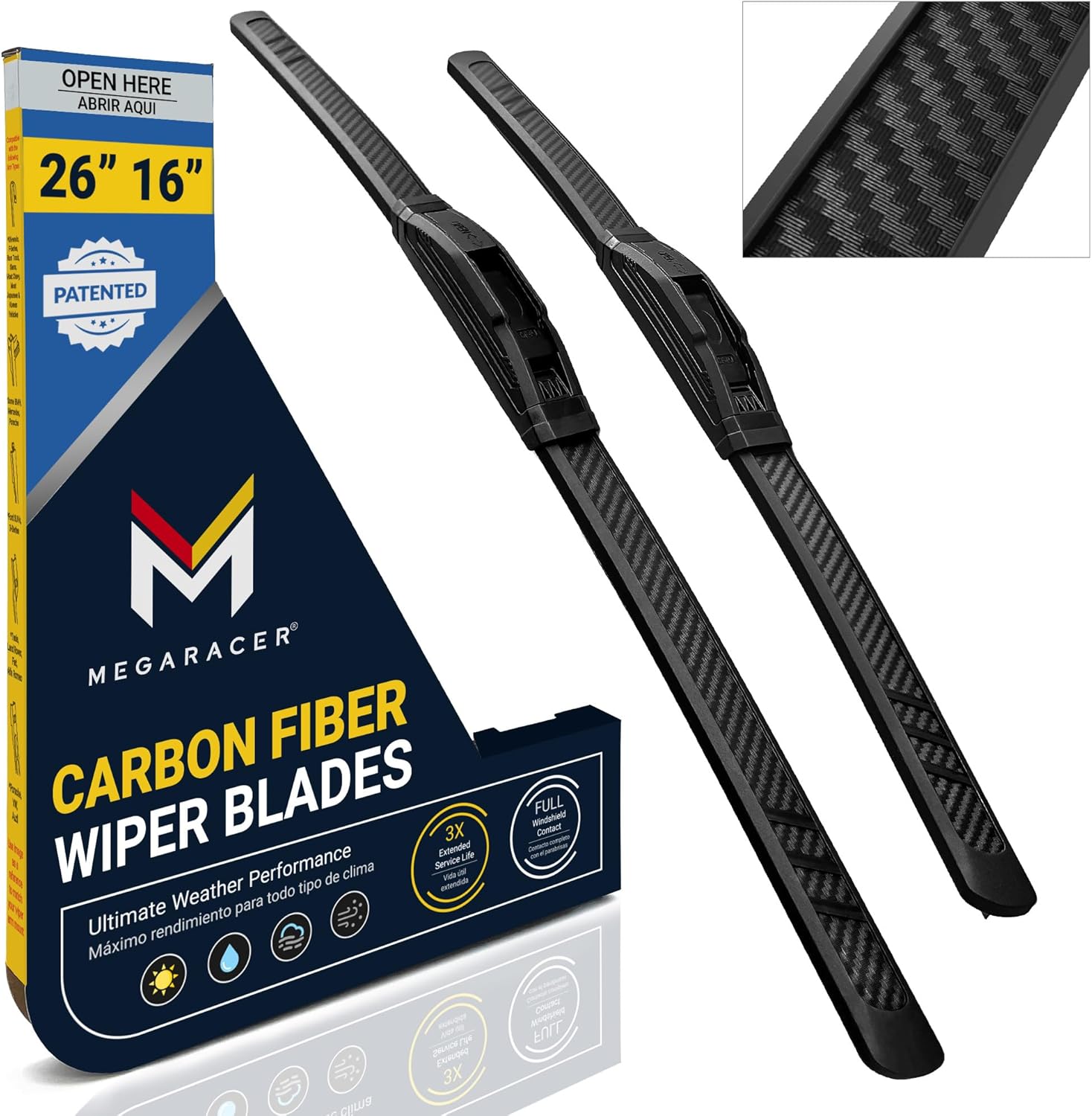 Patented OEM Carbon Fiber Windshield Wipers for Toyota RAV4