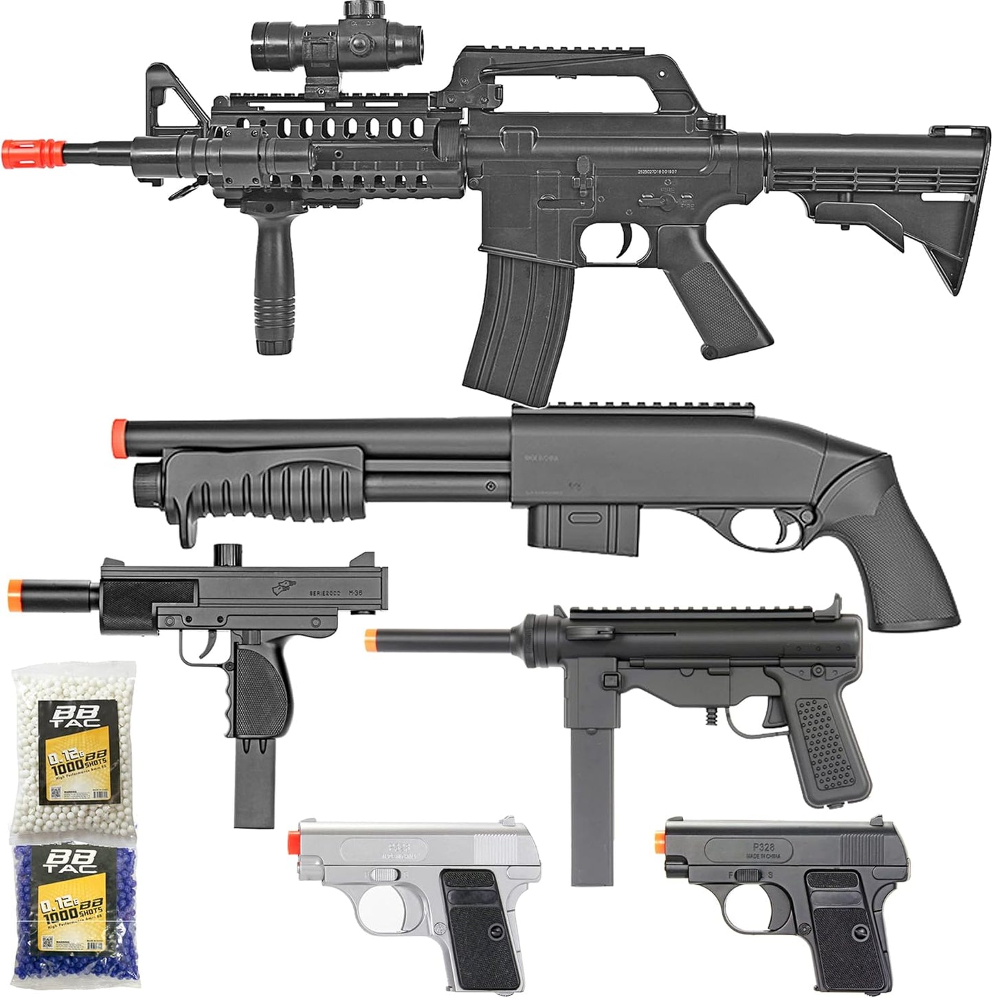 BBTac Airsoft Gun Package - Dark Ops Collection for Beginners