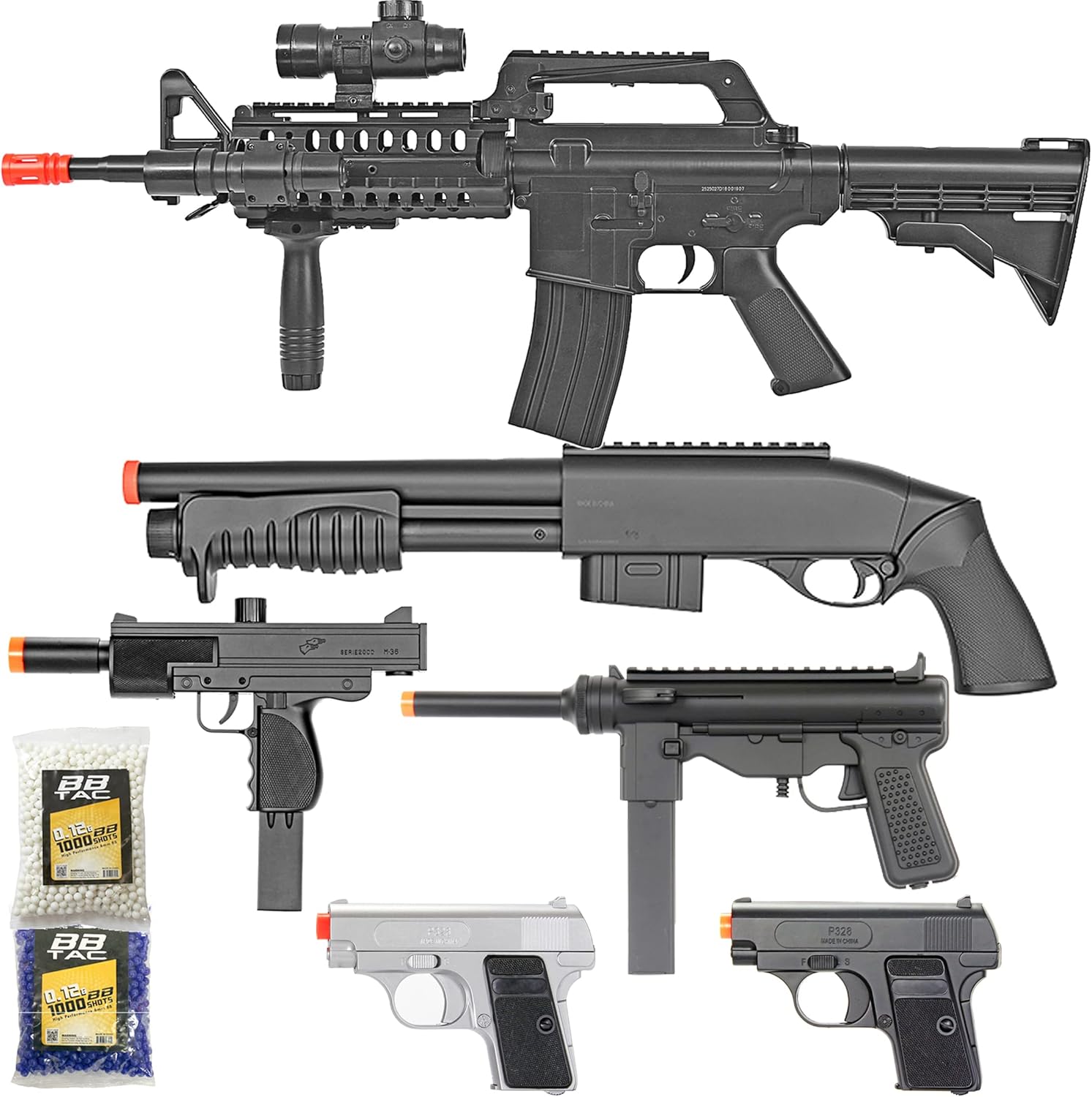 BBTac Airsoft Gun Package - Dark Ops Collection for Beginners