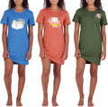 Women's Printed Nightshirt 3-Pack - Ultra-Soft Short Sleeve Nightgowns