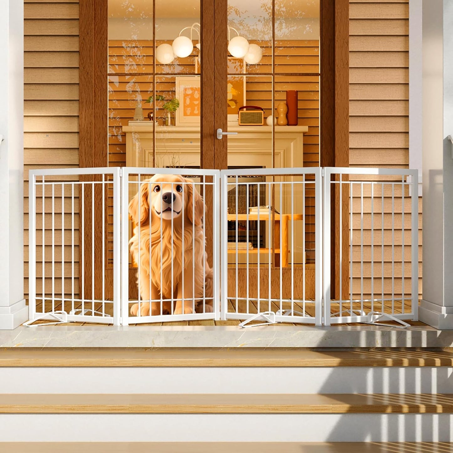 Expandable Puppy Dog Gate for Indoor and Outdoor Use - 72in Wide
