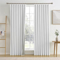 RAIN CITY Snow White Linen Blackout Curtains for Living Room