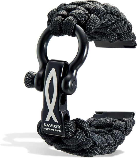Savior Survival Gear Paracord Watch Band - Quick Release - Galaxy, S3 Classic, Fenix 5 Compatible