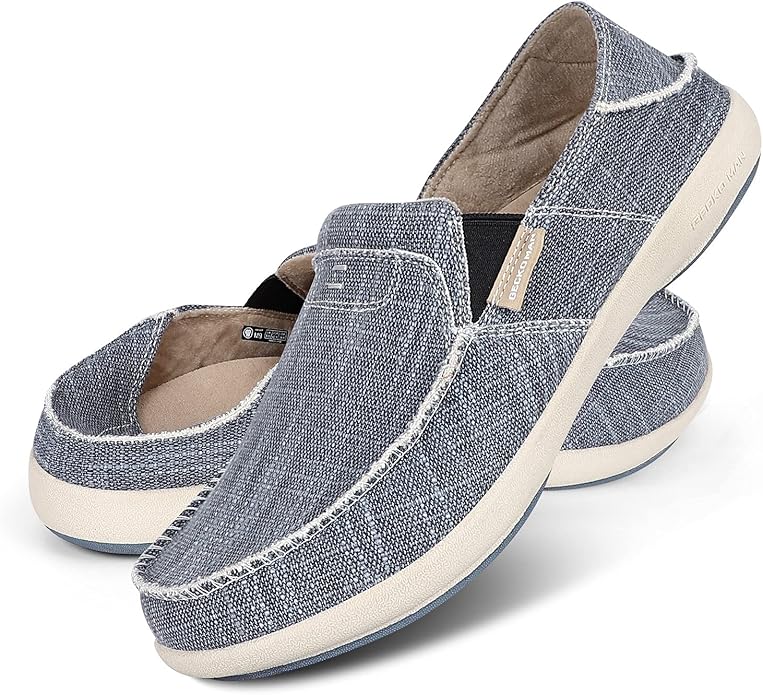 Plantar Fasciitis Canvas Loafer Shoes with Arch Support for Men