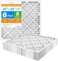 20x20x1 Air Filter 6 Pack MERV 8 - Value Pleated Furnace Filters