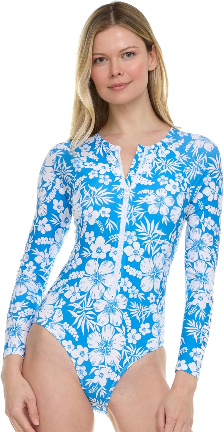 Hurley Long Sleeve One Piece Swimsuit for Women with UV Protection