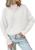 ZESICA Turtleneck Batwing Ribbed Knit Pullover Sweater - Cozy Fall