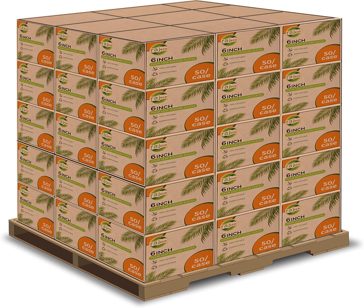 Raj Palm Leaf Plates Bulk 50-Pack for Eco-Friendly Dining