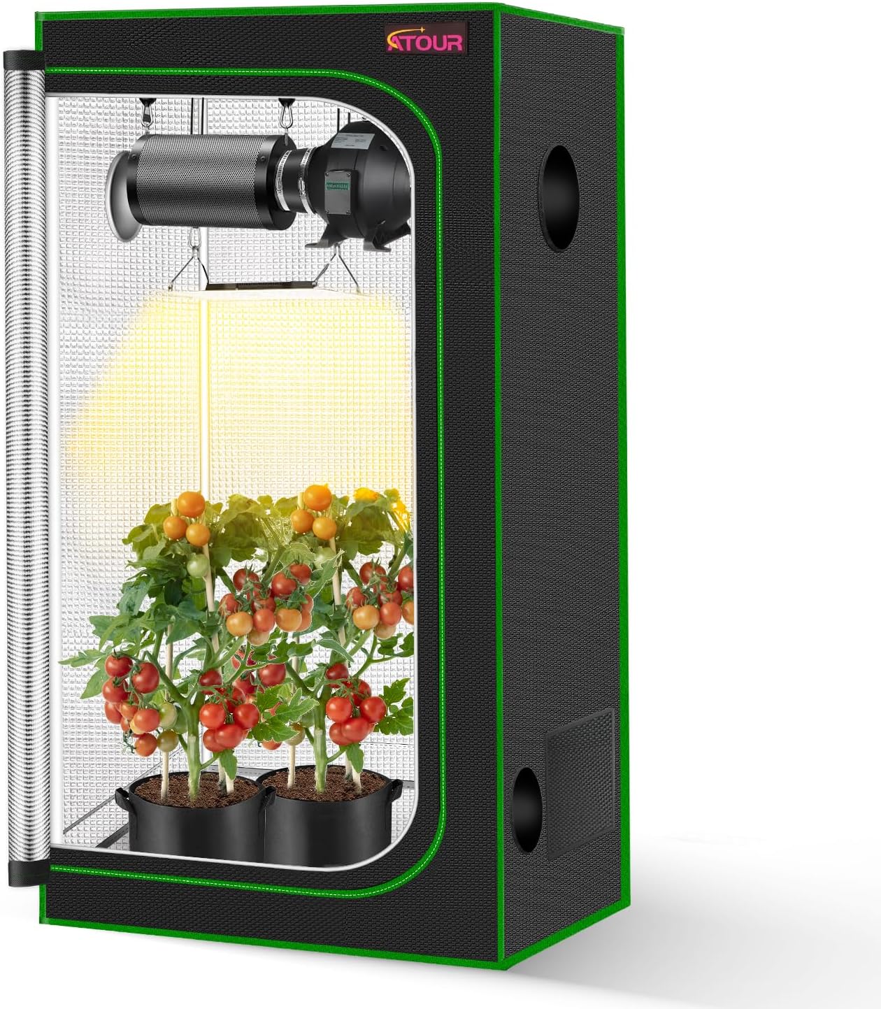 ATOUR 2x2 Hydroponic Grow Tent - Reflective 600D Mylar