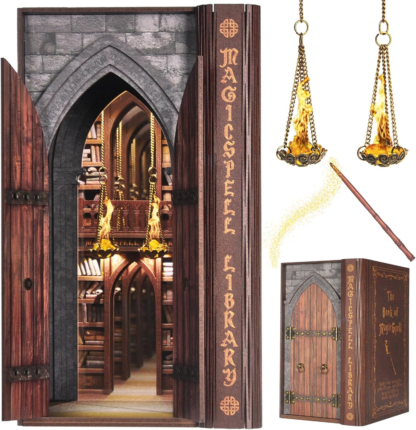 Dolphin Island DIY Book Nook Kit for Adults with Flame Illusion