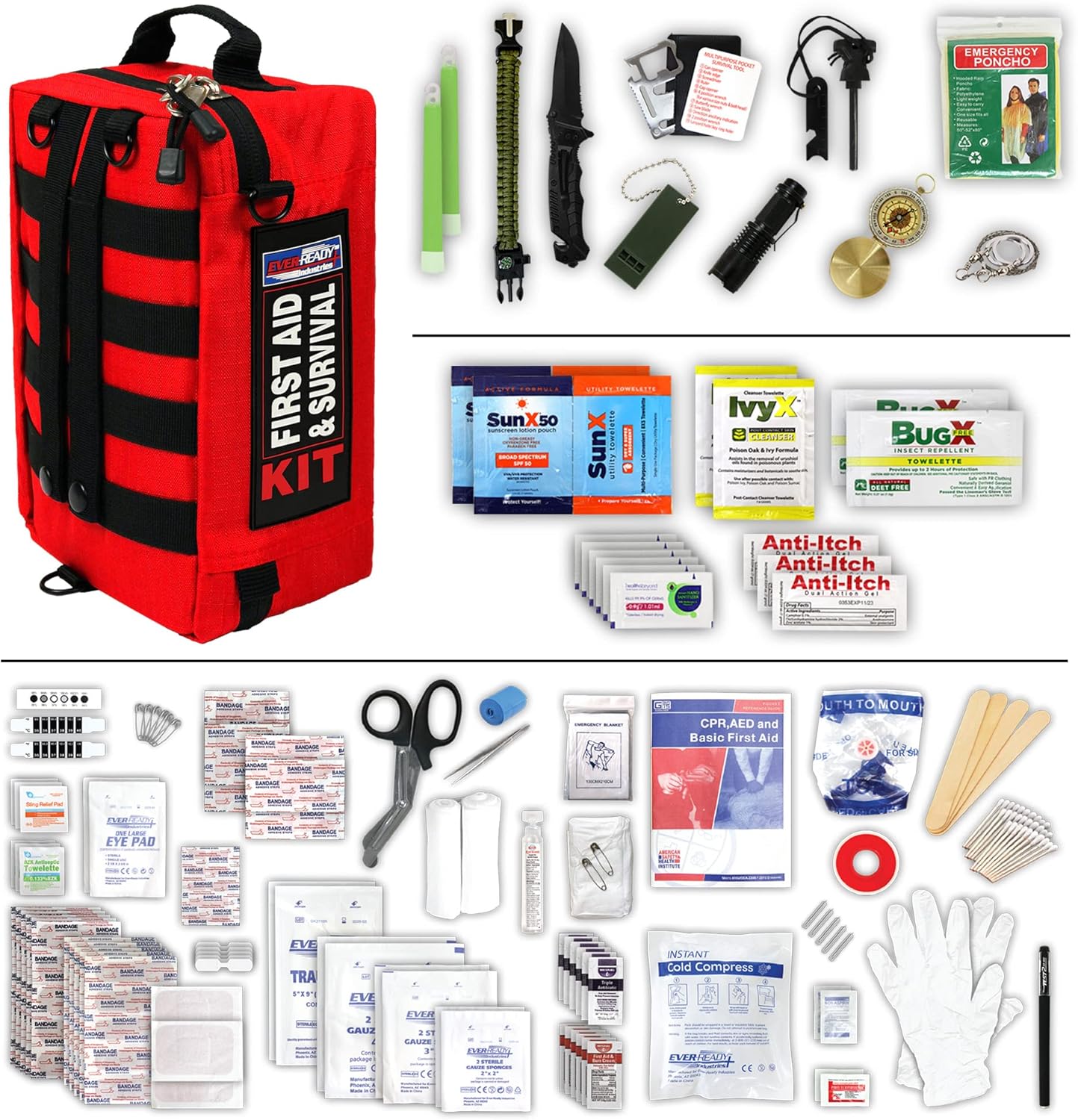 211-Piece Outdoor Survival Kit - Exceeds Safety Standards