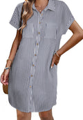 Zeagoo Women's Summer Cotton Button Down Mini Dress - Flowy Casual
