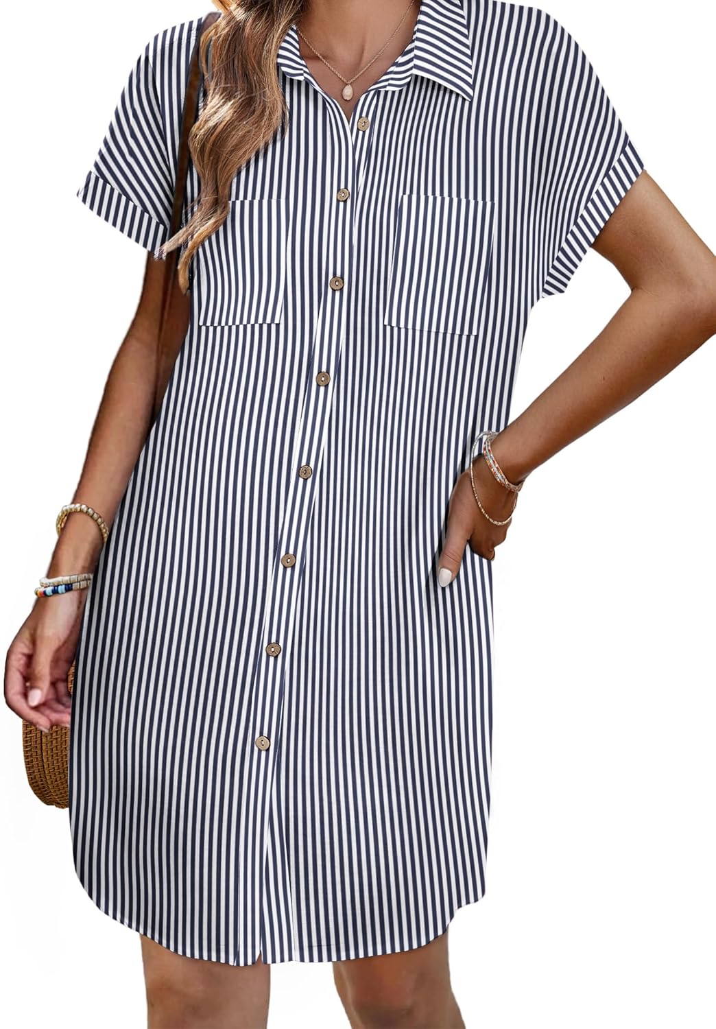 Zeagoo Women's Summer Dress: Casual Flowy V Neck Mini Dress