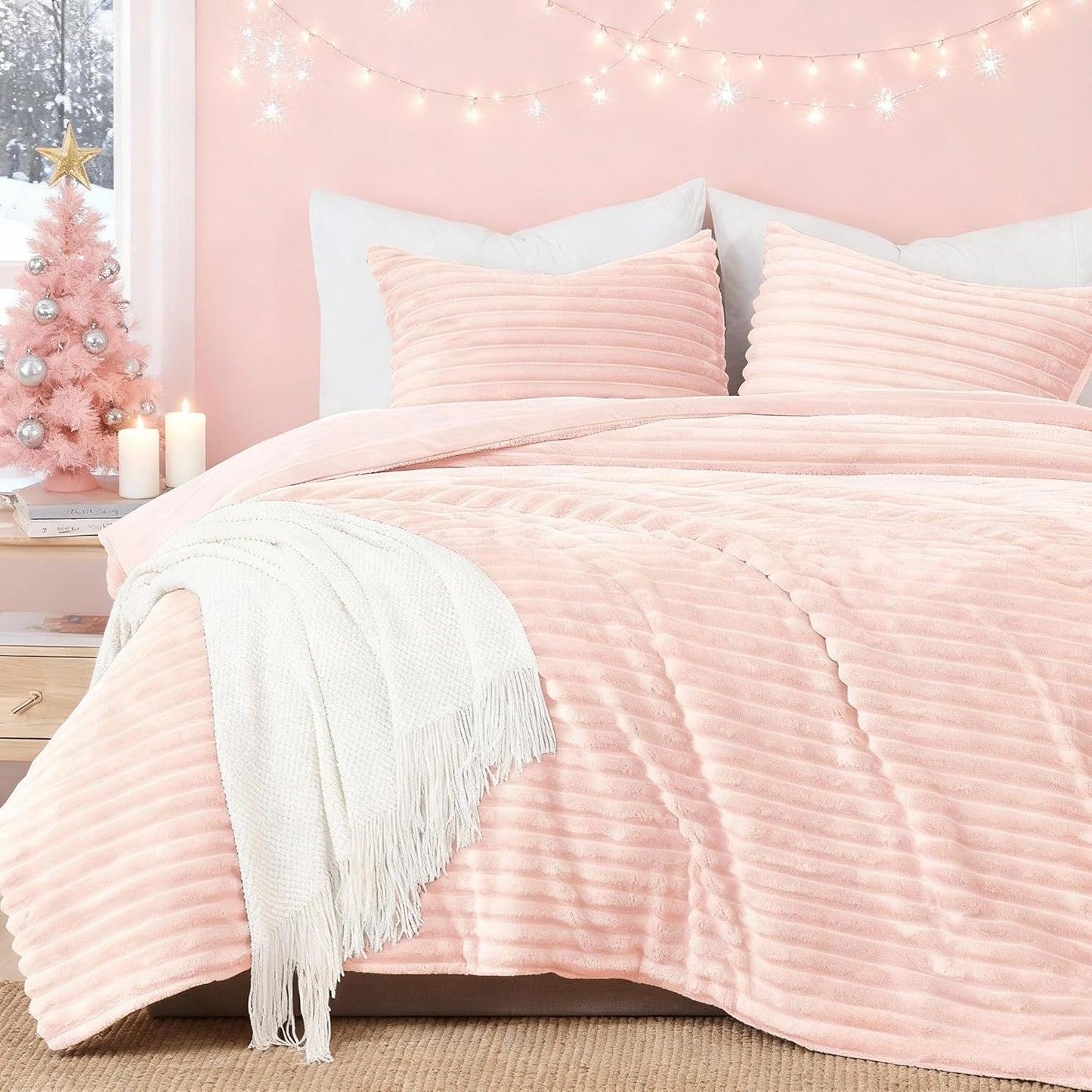 Geniospin Fleece Twin Comforter Set for Cozy All Season Comfort