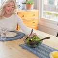 Denim Jute Braided Long Table Runner 11x36 - Coastal Blue Texture