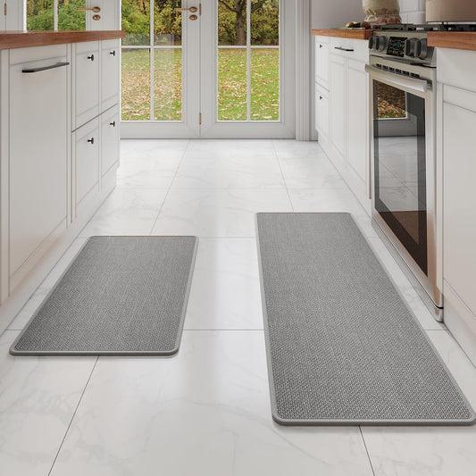 Non Skid Washable Kitchen Rugs Set of 2 for Floor Protection