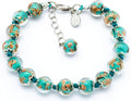 Authentic Murano Glass Bracelet Handmade In Italy Aventurine Beads