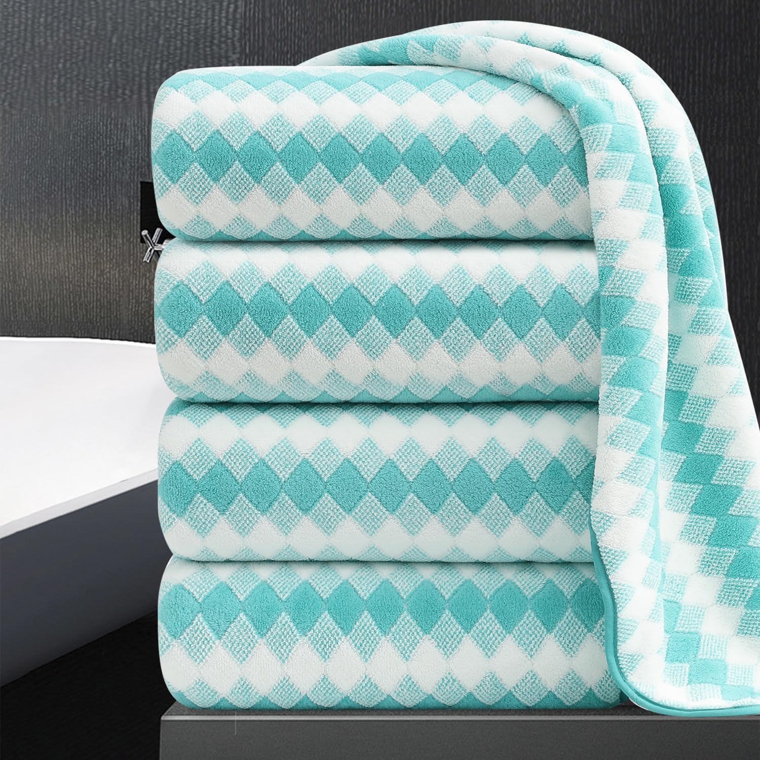 4 Piece Extra Large Bath Towel Set for Ultimate Comfort