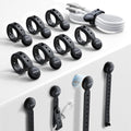 Magnetic Cable Ties for Bundling & Hanging - Reusable Silicone