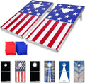 Cornhole Game Set 4 x 2 ft Regulation Boards - Patriotic Foldable Play