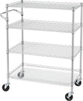 Finnhomy 4 Tier Heavy Duty Rolling Cart for Kitchen and More