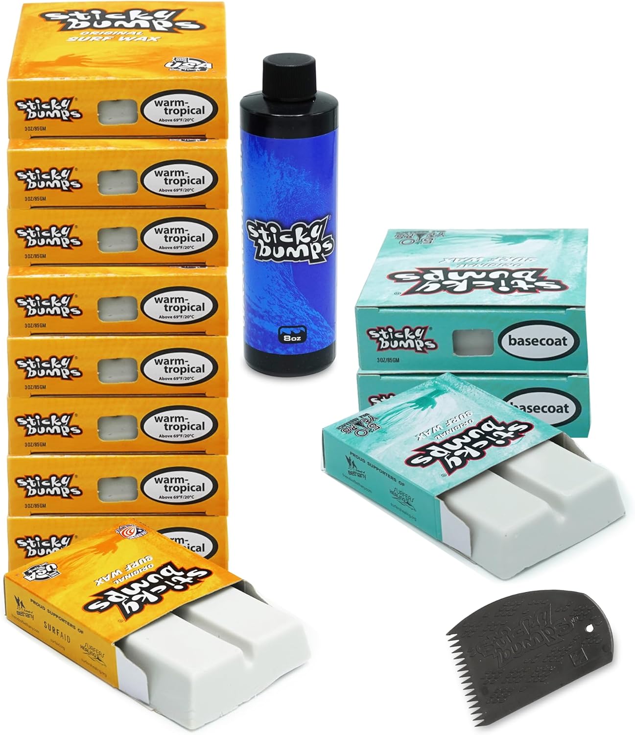 Sticky Bumps Warm Tropical Surf Wax for Ultimate Grip Performance