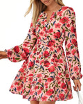 Fall Dresses for Women Mini Wedding Guest Dress - Boho Floral 2025