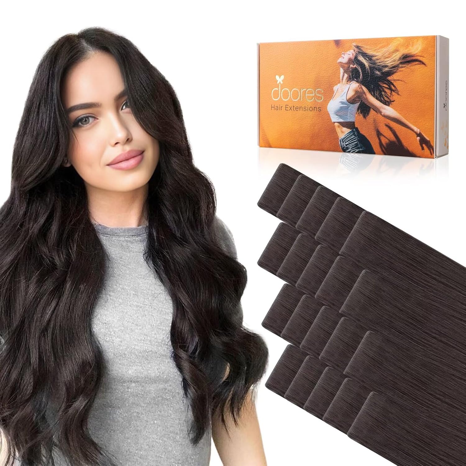 DOORES Invisible Tape in Hair Extensions for Natural Look