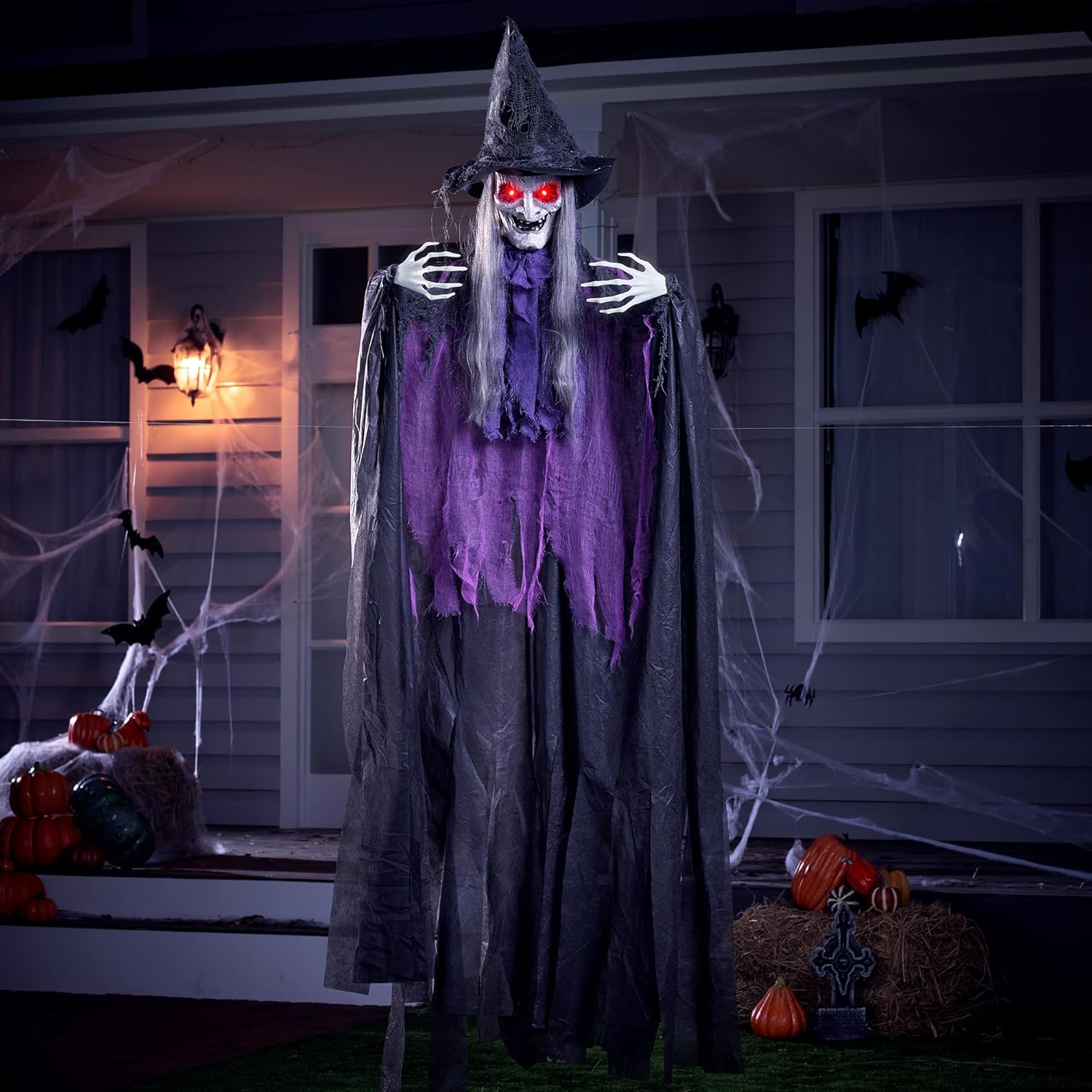 Realistic 72 in Hanging Witch Decor for Spooky Halloween Fun