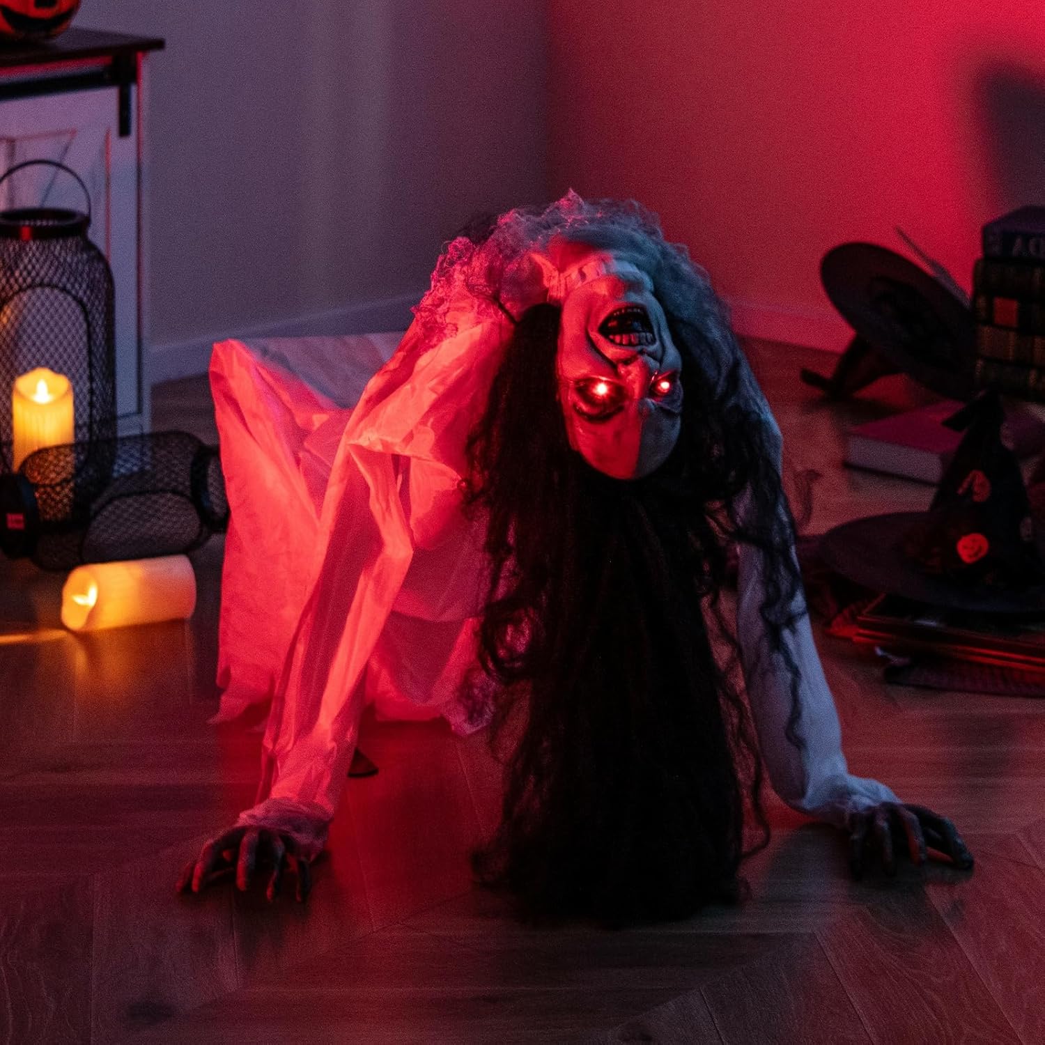 Moccha Halloween Decorations - 6FT Crawling Woman Animatronic