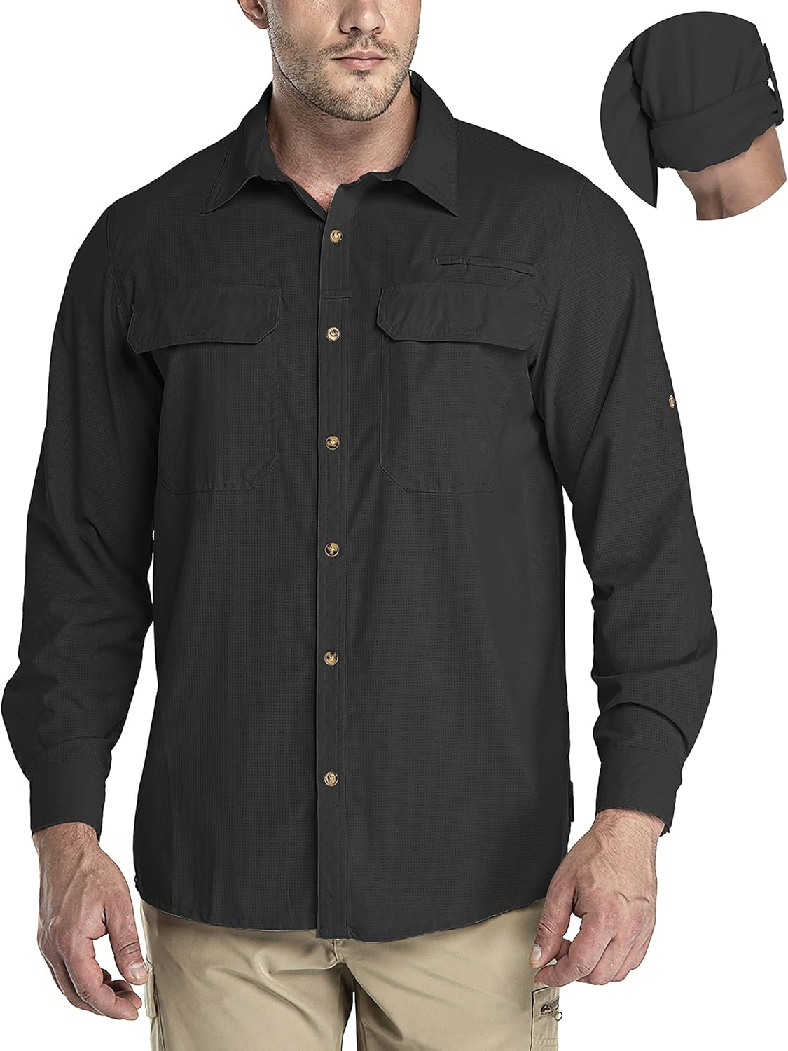 33,000ft Men's Long Sleeve Sun Protection Shirt for Outdoor Fun
